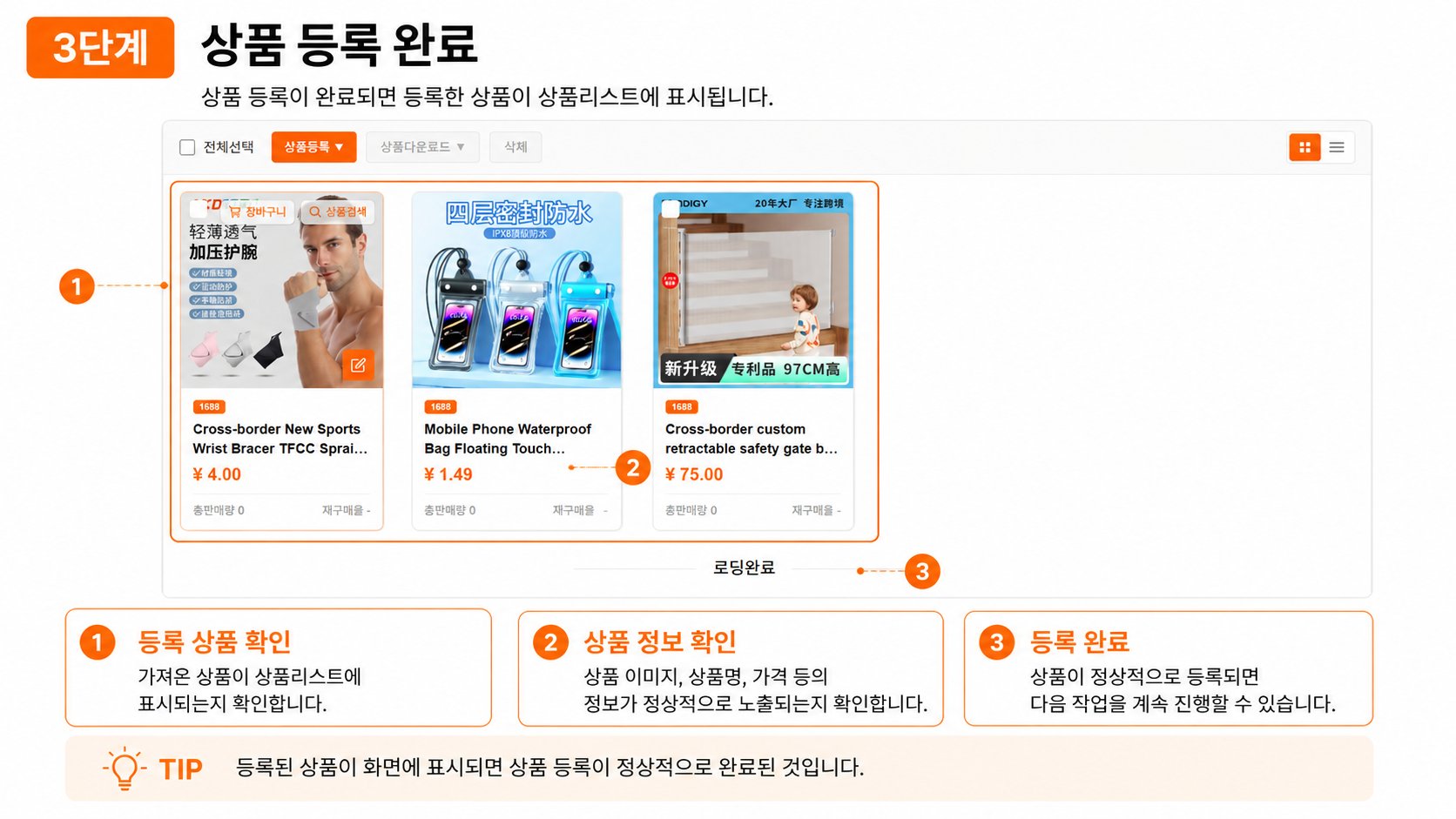 3단계 상품 등록 완료